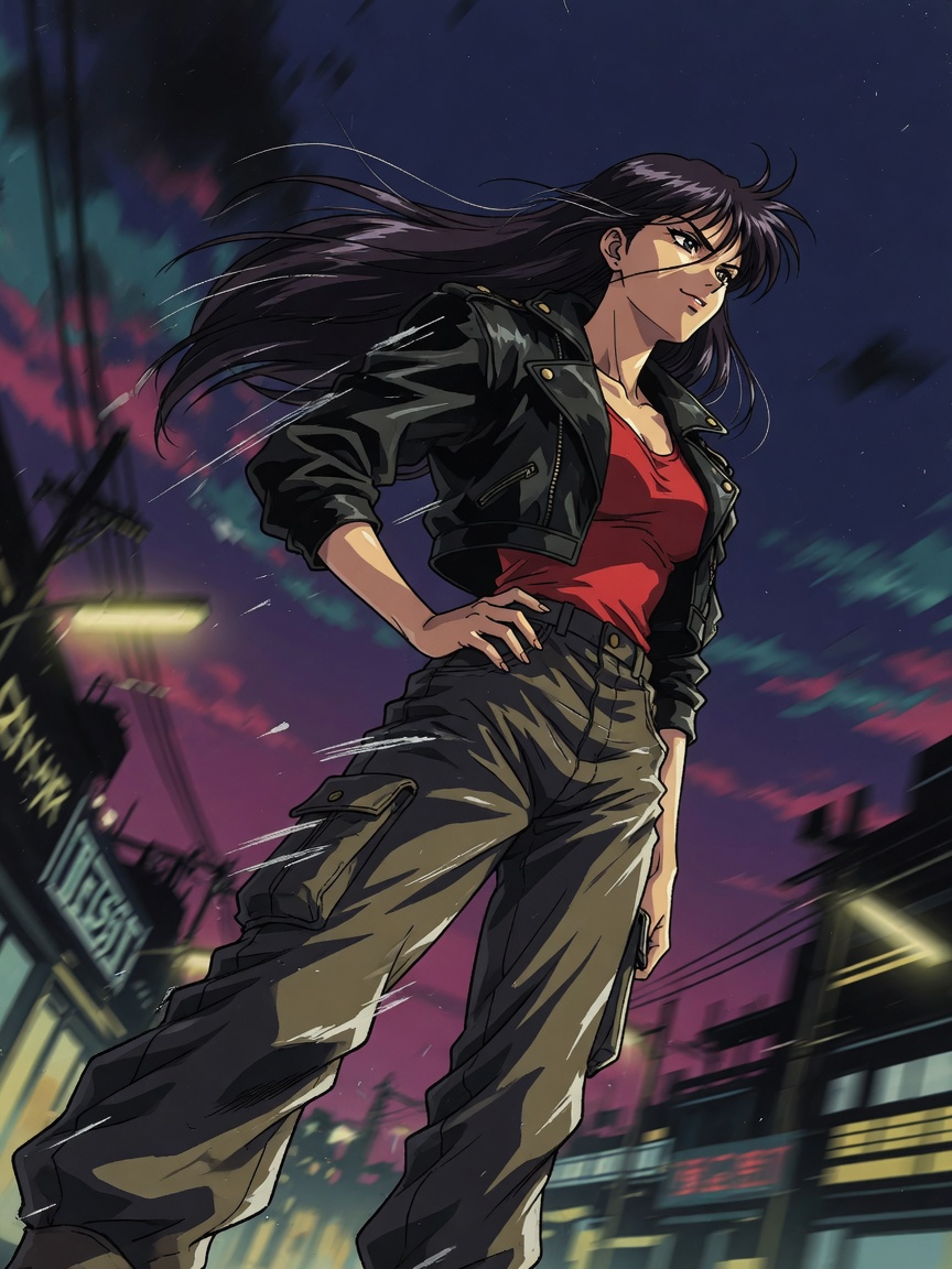 90s anime walk still