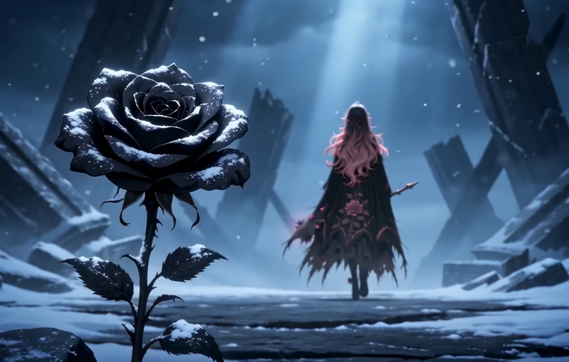 Black rose marker art